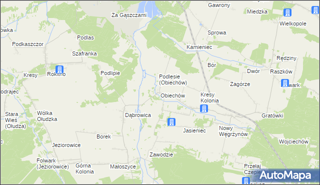 mapa Obiechów, Obiechów na mapie Targeo