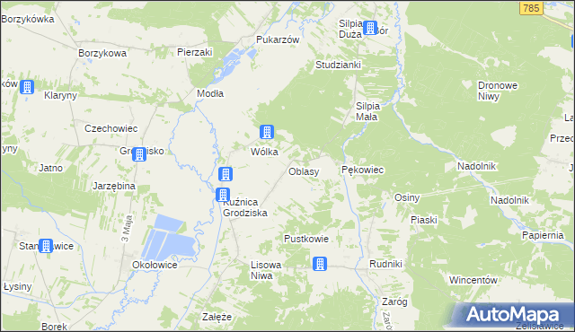 mapa Oblasy gmina Koniecpol, Oblasy gmina Koniecpol na mapie Targeo