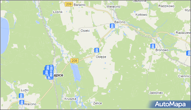 mapa Obłęże, Obłęże na mapie Targeo