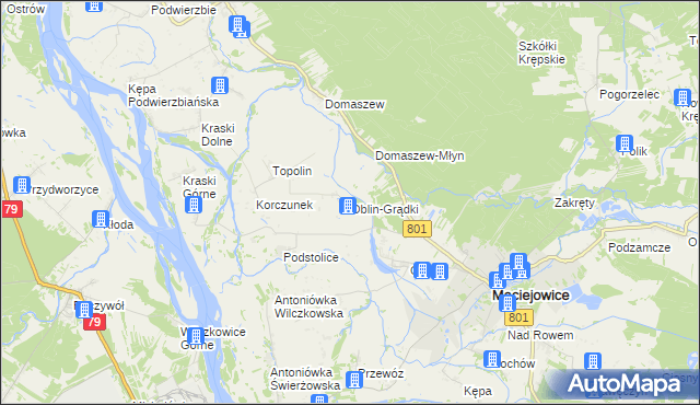 mapa Oblin-Grądki, Oblin-Grądki na mapie Targeo