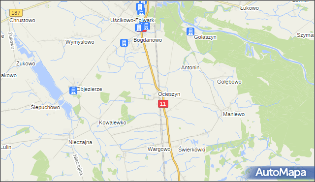 mapa Ocieszyn, Ocieszyn na mapie Targeo