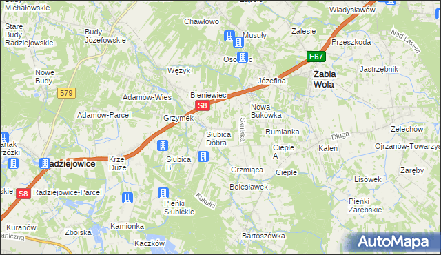 mapa Oddział, Oddział na mapie Targeo