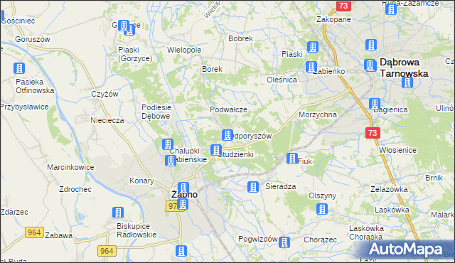 mapa Odporyszów, Odporyszów na mapie Targeo