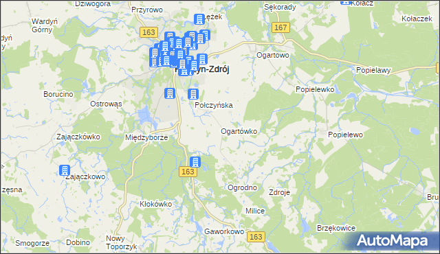 mapa Ogartówko, Ogartówko na mapie Targeo