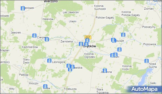 mapa Ogródek gmina Grębków, Ogródek gmina Grębków na mapie Targeo