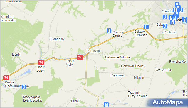 mapa Olbięcin, Olbięcin na mapie Targeo