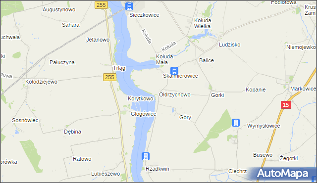 mapa Ołdrzychowo, Ołdrzychowo na mapie Targeo
