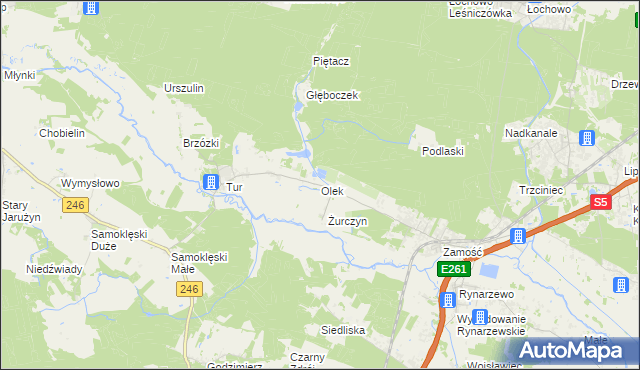 mapa Olek gmina Szubin, Olek gmina Szubin na mapie Targeo