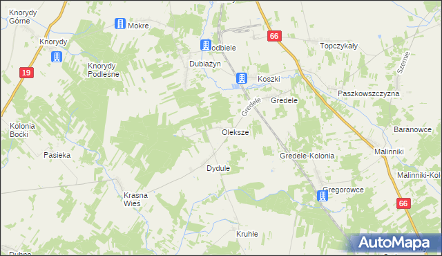 mapa Oleksze, Oleksze na mapie Targeo