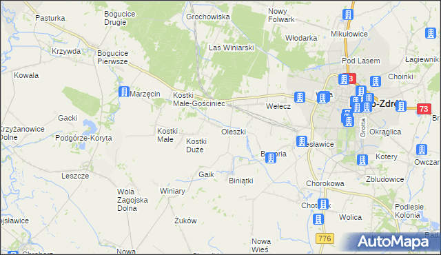 mapa Oleszki, Oleszki na mapie Targeo