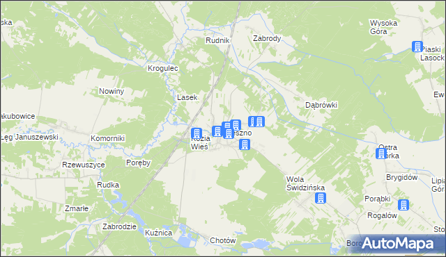 mapa Oleszno gmina Krasocin, Oleszno gmina Krasocin na mapie Targeo