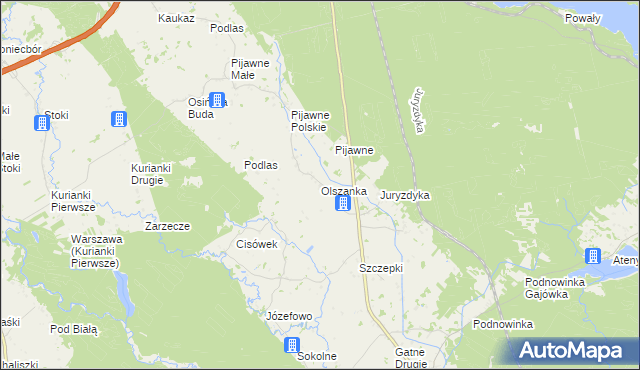 mapa Olszanka gmina Nowinka, Olszanka gmina Nowinka na mapie Targeo