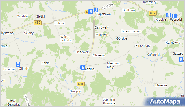 mapa Olszewo gmina Brańsk, Olszewo gmina Brańsk na mapie Targeo