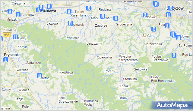 mapa Oparówka, Oparówka na mapie Targeo