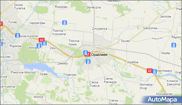 mapa Opatówek powiat kaliski, Opatówek powiat kaliski na mapie Targeo