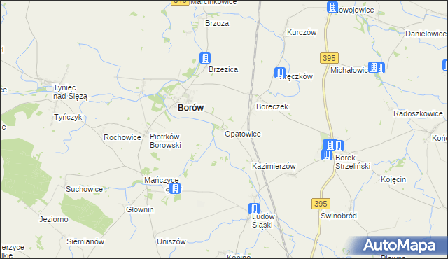 mapa Opatowice gmina Borów, Opatowice gmina Borów na mapie Targeo