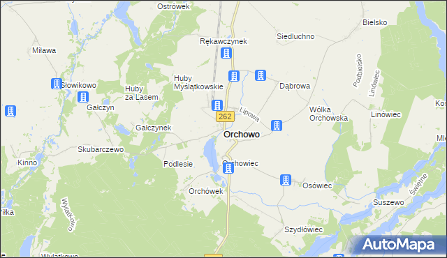 mapa Orchowo, Orchowo na mapie Targeo