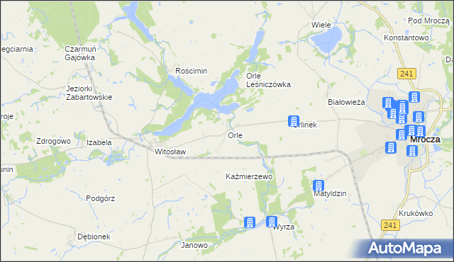 mapa Orle gmina Mrocza, Orle gmina Mrocza na mapie Targeo