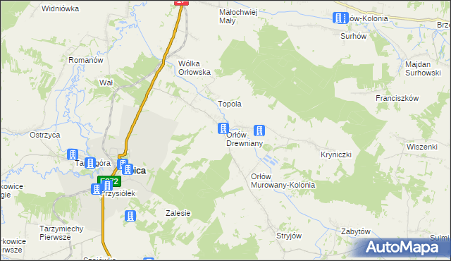 mapa Orłów Drewniany, Orłów Drewniany na mapie Targeo