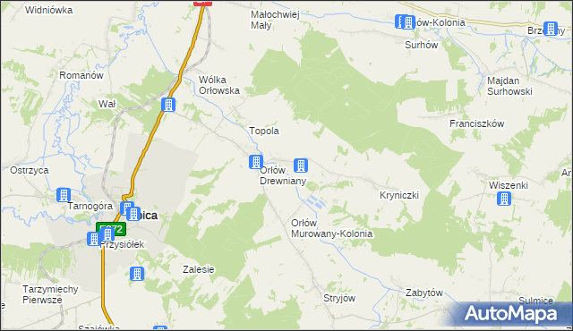 mapa Orłów Murowany, Orłów Murowany na mapie Targeo