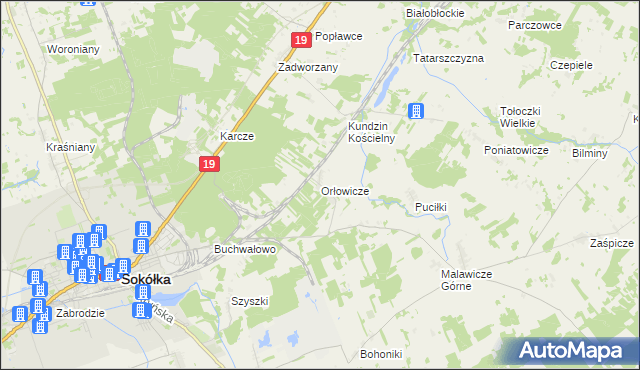 mapa Orłowicze, Orłowicze na mapie Targeo