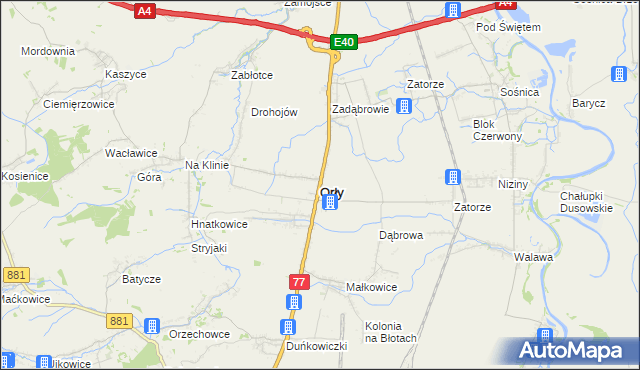 mapa Orły powiat przemyski, Orły powiat przemyski na mapie Targeo