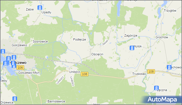 mapa Ościęcin, Ościęcin na mapie Targeo