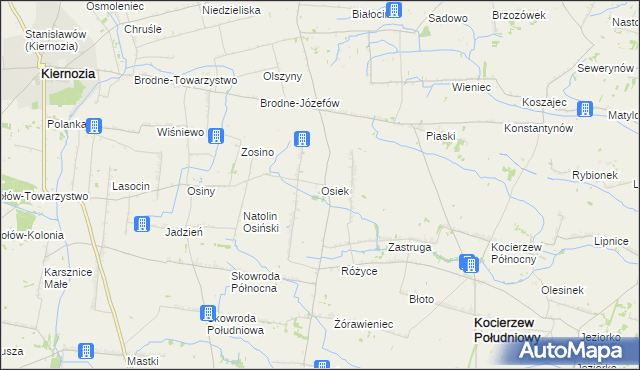 mapa Osiek gmina Kocierzew Południowy, Osiek gmina Kocierzew Południowy na mapie Targeo