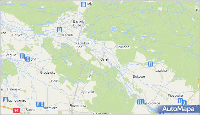 mapa Osiek gmina Strzelce Opolskie, Osiek gmina Strzelce Opolskie na mapie Targeo