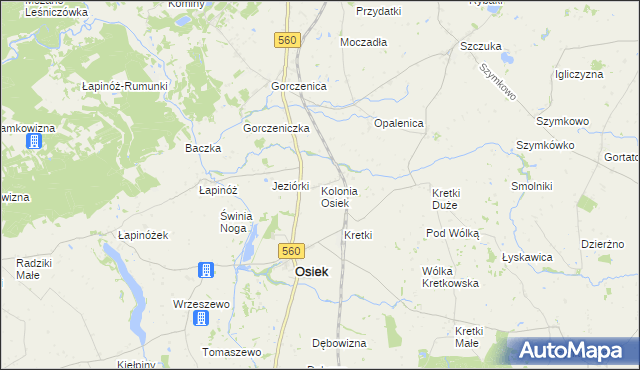 mapa Osiek-Kolonia, Osiek-Kolonia na mapie Targeo