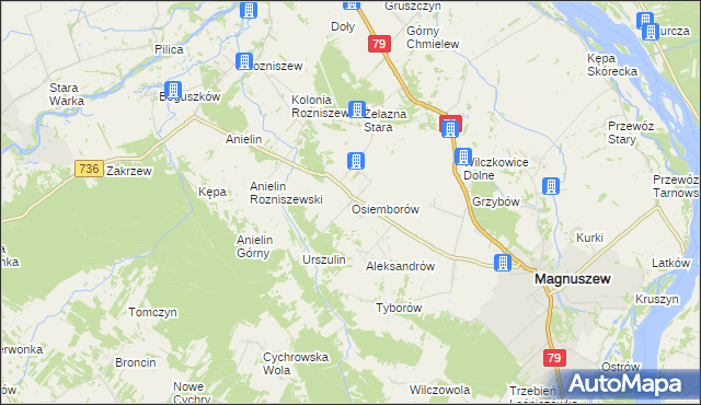 mapa Osiemborów, Osiemborów na mapie Targeo