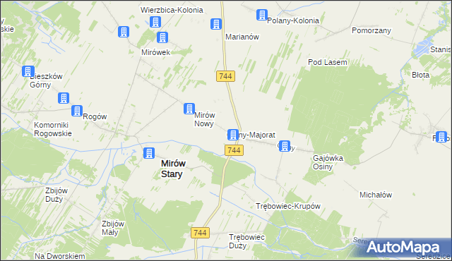 mapa Osiny-Majorat, Osiny-Majorat na mapie Targeo