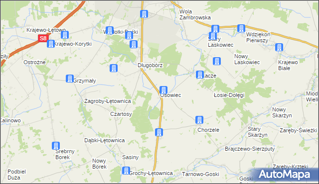 mapa Osowiec gmina Zambrów, Osowiec gmina Zambrów na mapie Targeo