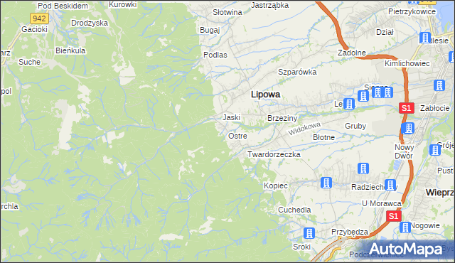 mapa Ostre, Ostre na mapie Targeo