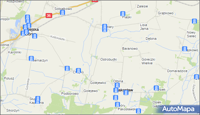 mapa Ostrobudki, Ostrobudki na mapie Targeo