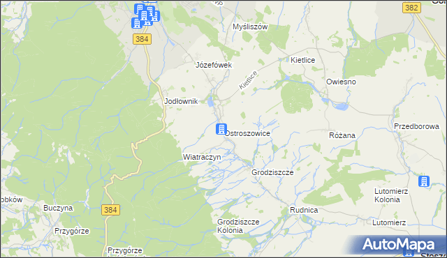 mapa Ostroszowice, Ostroszowice na mapie Targeo