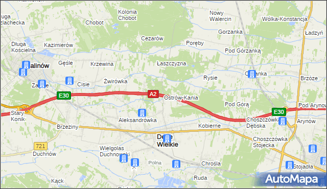 mapa Ostrów-Kania, Ostrów-Kania na mapie Targeo