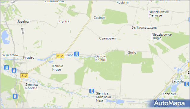 mapa Ostrów Krupski, Ostrów Krupski na mapie Targeo