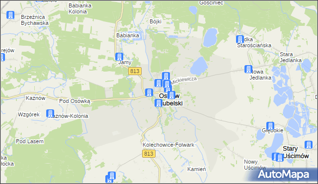 mapa Ostrów Lubelski, Ostrów Lubelski na mapie Targeo