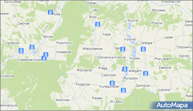 mapa Ostrownica-Kolonia, Ostrownica-Kolonia na mapie Targeo