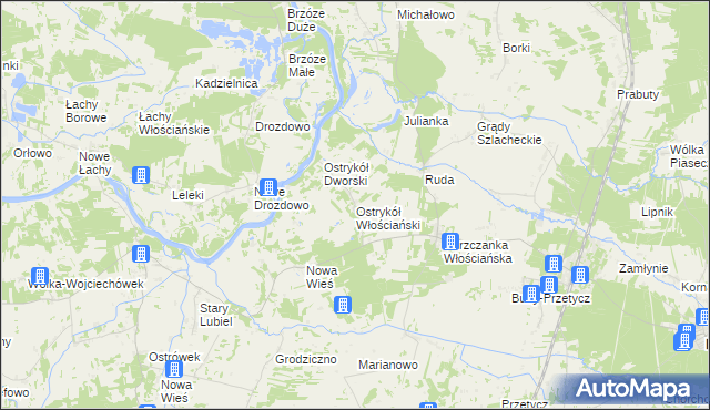 mapa Ostrykół Włościański, Ostrykół Włościański na mapie Targeo