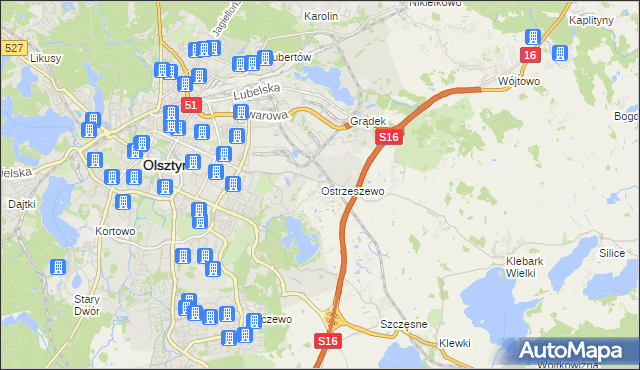 mapa Ostrzeszewo, Ostrzeszewo na mapie Targeo