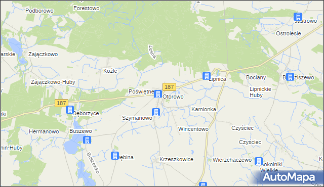 mapa Otorowo gmina Szamotuły, Otorowo gmina Szamotuły na mapie Targeo