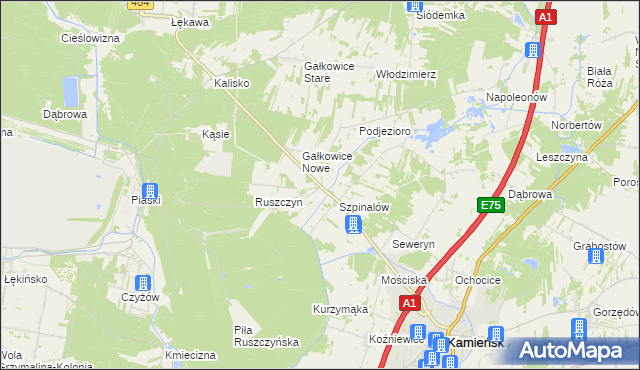 mapa Ozga, Ozga na mapie Targeo