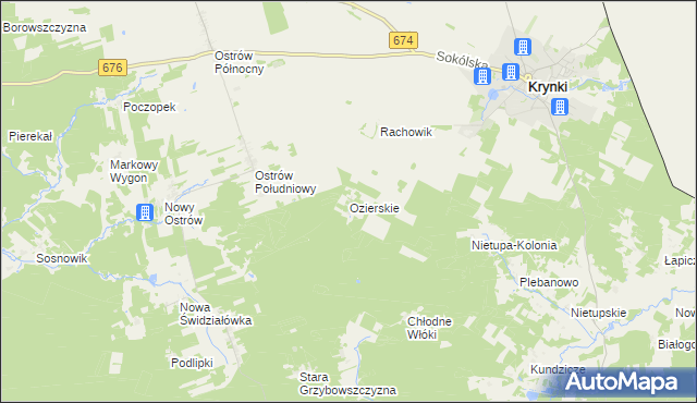 mapa Ozierskie, Ozierskie na mapie Targeo