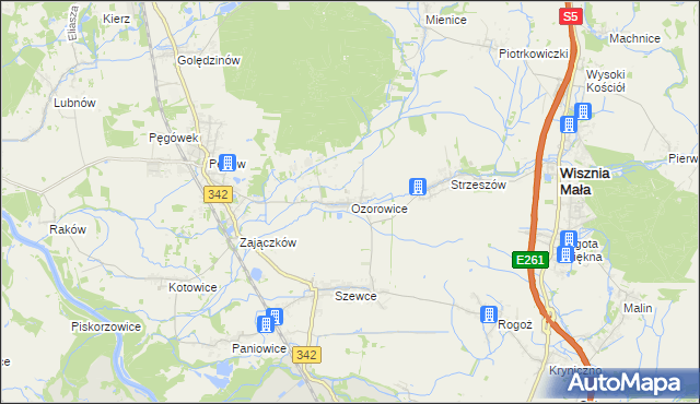 mapa Ozorowice, Ozorowice na mapie Targeo