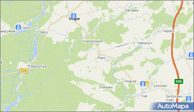 mapa Pałck, Pałck na mapie Targeo