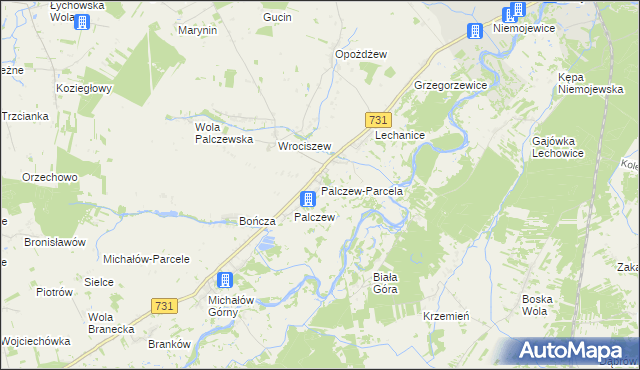 mapa Palczew-Parcela, Palczew-Parcela na mapie Targeo