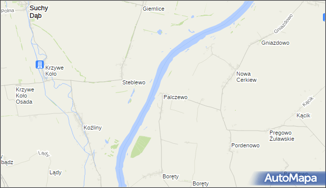 mapa Palczewo gmina Ostaszewo, Palczewo gmina Ostaszewo na mapie Targeo