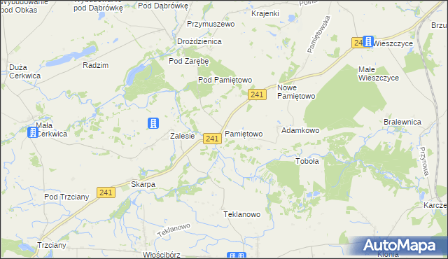 mapa Pamiętowo, Pamiętowo na mapie Targeo